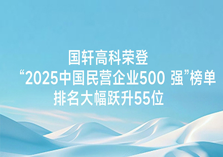 國軒高科榮登 “2025中國民營企業500 強”榜單，排名大幅躍升55位